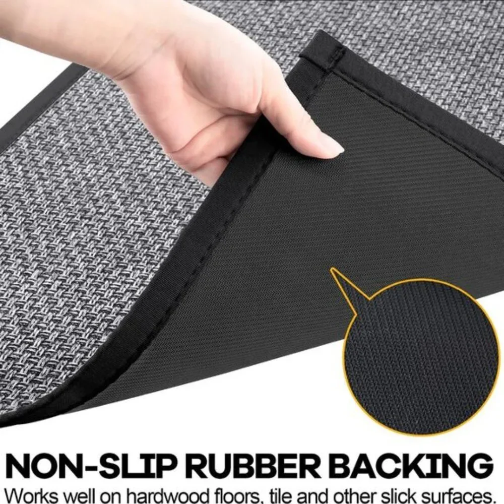 New Black Kitchen Rug, Washable Non-Slip Absorbent Mat for Sink, Door & Entryway